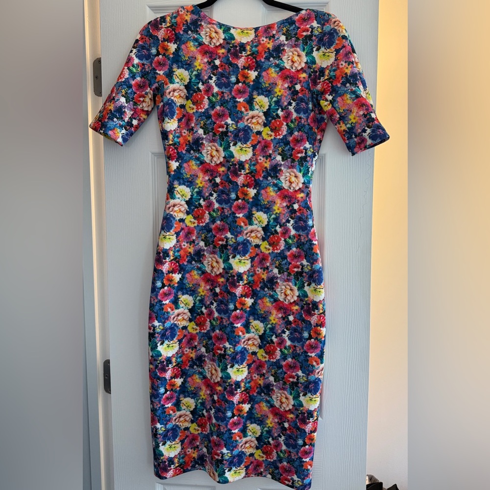 Zara Multicolor Floral Sheath Dress